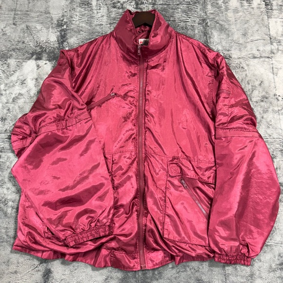 AST Sportswear Other - AST Sportswear Mens 5XL Maroon Nylon Tracksuit Zip Off Pants Jacket Set RN 77201